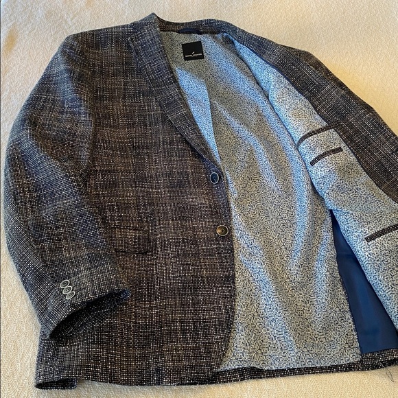 Daniel Hechter Tweed Blue Blazer Jacket Grandpacore Nautical Vintage style. - Picture 1 of 16